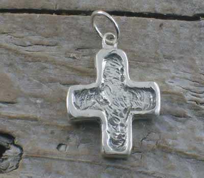 Silver Hammered Cross Pendant